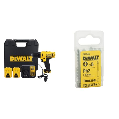 Image of DEWALT DCD710D2 10.8V 10mm XR Lithium-Ion Cordless Hammer Drill Machine /Driver with 2x2.0 Ah Batteri