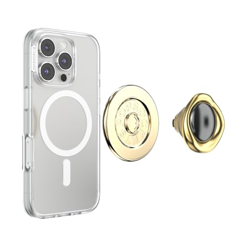 Image of PopSockets Phone Grip for MagSafe, Magnetic Holder, Phone Stand, Crystal - Eye of the Beholder Gold