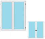 Schüco - Kunststoff - Fenster - innen weiß/außen weiß- DK+D- Zweiflügeliges - 3 fach Verglasung - 1300x2200