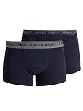 Jack & Jones Homme Jacvincent Trunks 2 Pack Noos Caleon boxeur, Navy Blazer / Détails : Bleu Marine, S EU