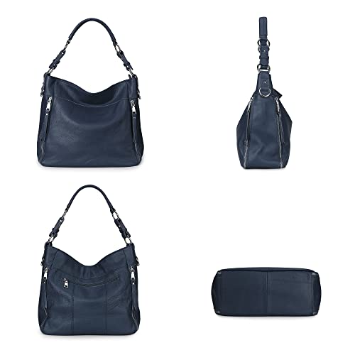 Image of YALUXE Women's Real Leather Shoulder Bags Hobo Handbag Purse Crossbody Bag