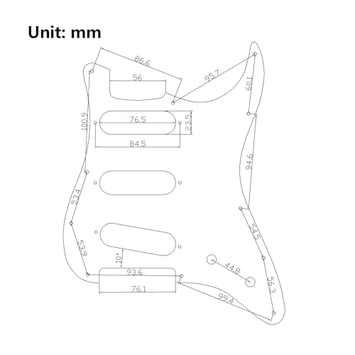 Pickguard pré câblé guitare électrique avec plaque de protection et bascule dorée - 2