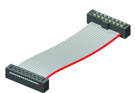 TCSD-12-D-36.00-01-F-N Cable Assembly 24 Position Female Rectangular Socket to Socket 3.00' (914.40mm)