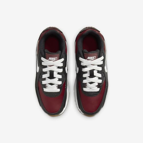 Nike Air Max 90 LTR Little Kids’ Shoes (CD6867-024, Black/Team Red/Gum Light Brown/White) Size 14