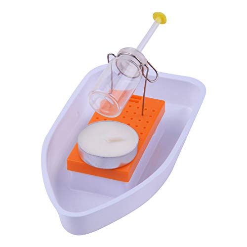 DIY Handmade Candle Powered Physics Science Experiment Steam Boat Steamships Toy Assembly Kits Plastic White&Orange DIY Handmade Candle Powered Physics Science Experiment Steam Boat Steamships Toy Assembly Kits Plastic White&Orange