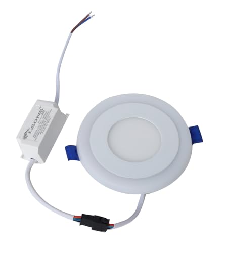 Image of 3+3W Round LED Panel Light (White + PGB Multicolor) | Slim Recessed Ceiling Light | Flicker Free | PF 0.90 | 90-300V AC | 1 Year Warranty | Made in India
