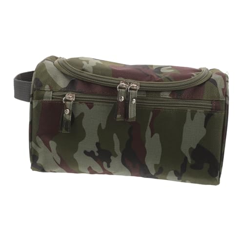 BIUDECO Trousse de Toilette Homme Étanche Organiseur de Voyage Portable Grand Volume Accessoires de Toilette Horizontal Camouflage Vert Foncé