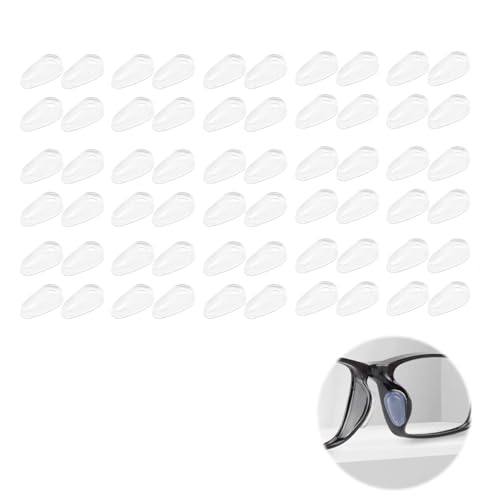 wilcractk 30 Pares de Almohadillas Gafas Nariz de Silicona - Almohadillas Gafas de Sol Antideslizantes y Monturas de Plástico/Metal, Comodidad Duradera y Prevención de Caídas (Transparente)