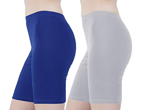 Image of Buy That Trendz Cotton Lycra Tight Fit Stretchable Cycling Shorts Womens | Shorties for Active wear /Exercise /Workout /Yoga /Gym /Cycle /Running Red Grey Combo Pack of 2