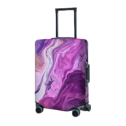 Travel Luggage Cover for Suitcase Elastic Suitcase Protector Marble Purple Colorful Suitcase Covers Washable Suitcase Protective Cover Dust-proof Luggage Covers Fit 18-32 Inch Luggage