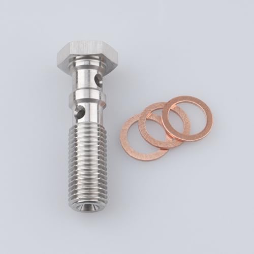 Image of AC PERFORMANCE M10 x 1.25 Double Banjo Bolt, 39mm UHL, Stainless Steel