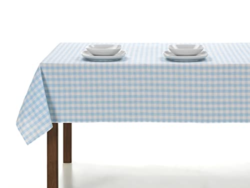 LAN&LAN,Vichy Rectangular Checkered Fabric Tablecloth, Indoor and Outdoor Tablecloth; Dining Room, Garden, Camping - Image 2