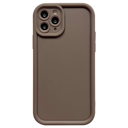 Image of Puxicu Slim Case for iPhone 12 Pro Max, Enhanced Camera Protection, Shockproof Skin-Friendly Touch Soft Case Cover for iPhone 12 Pro Max Phone 6.7 inch, Coffee