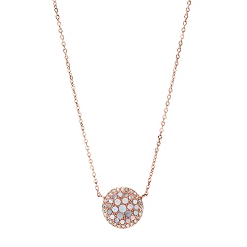 Fossil Women's Rose Gold-Tone Stainless Steel Pendant Chain Necklace for Women