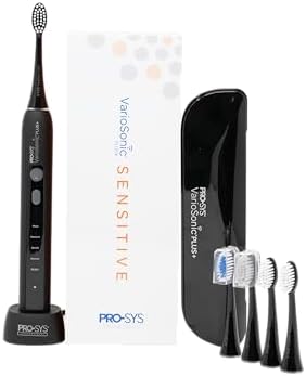 PRO-SYS® VarioSonic Plus+ Sensitive Kit Professional Electric Toothbrush for Sensitive Teeth, Rechargeable with Pressure Sensor and Timer, Customizable Intensity Powered Toothbrush with Travel Case image 2