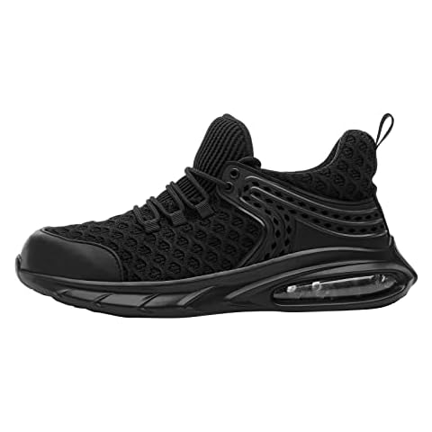 DRKA Steel Toe Shoes for Men,Lightweight Breathable Air Cushion Sneaker,Mens Indestructible Shoes,Slip Resistant Comfortable Safety Work Shoes Industrial Construction Footwear Cover
