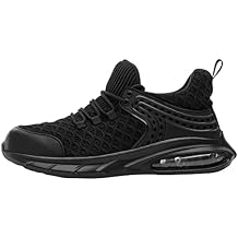 DRKA Steel Toe Shoes for Men,Lightweight Breathable Air Cushion Sneaker,Mens Indestructible Shoes,Slip Resistant Comfortable Safety Work Shoes Industrial Construction Footwear