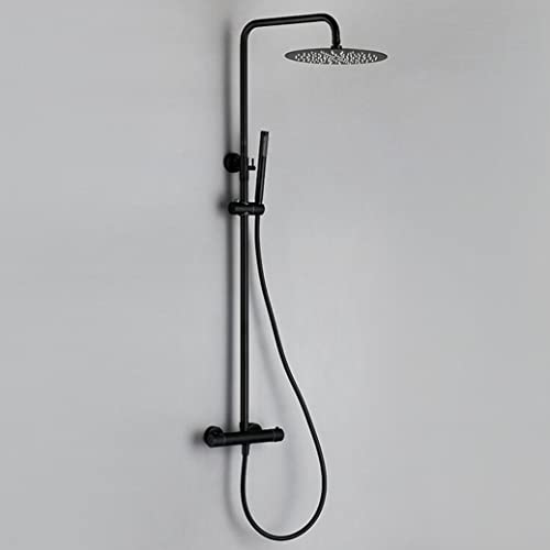 Colonne de douche thermostatique noir mat en laiton haut de gamme pour une salle de bain de luxe