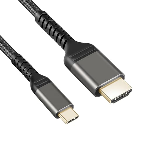 Câble USB C vers HDM 4K 30Hz 1M, Câble Tressé Adaptateur USB Type C vers HDM, Compatible avec Thunderbolt 3/4 Cable HDM USB C pour Téléphones Samsung Galaxy Ordinateurs Portables TV