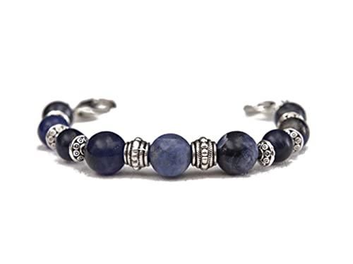 STRETCH Medical Alert Bracelet, Interchangeable Replacement Medical Bracelet, ID TAG NOT INCLUDED, Natural Stone (Sodalite, Custom Size Request)