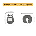 Kids Travel Pillow - 2-in-1 Deformable Kids Neck Pillow for Traveling, Soft U-Shaped Pillow with Adorable Animal Design, Comfy Sleep and Play, Ideal for Airplanes and Cars - Gray Husky - Image 2