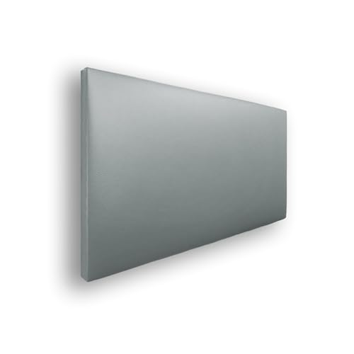 Silcar Home - Cabecero de Cama 90 Gris Jep - Estructura de Madera, Tapizado en Polipiel Liso, Diseño Moderno, Fácil Instalación, Acolchado - Polipiel Gris, 90 cm