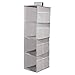 Rangement Suspendu Tissu pour Vêtements Et Penderies,Avec 4 Compartiments,Avec 12 Poches Latérales en Filet Pour Chaussettes,Sous-Vêtements,Petits Accessoires,22cm (l) x 30cm (L) x 80cm (H)(gris)