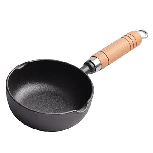Olla de hierro para calentar aceite mini sartén con boquilla doble 6