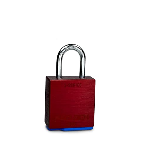 Image of PACLOCK's 1-Series Padlock, UCS, 1 /4 inch Diameter Hard. Stainless Steel Shackle, 1-3 /16 inch Tall, High Performance 6-Pin Cylinder, One Lock Keyed to a Number U-Pick! w / 2 Keys, Red