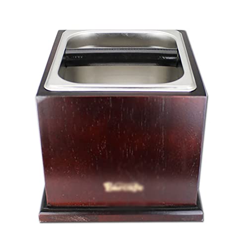 Contenedor de Posos de Café Madera maciza de mostrador barra con caja escoria toque acero inoxidable para Uso Diario