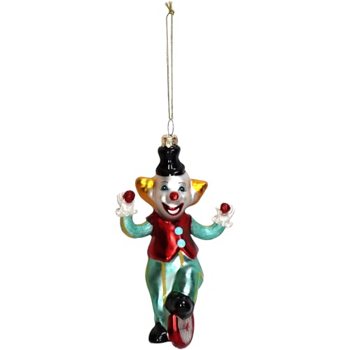 HD Collection Christbaumschmuck 14,6cm Glas - Zirkusclown Figur...