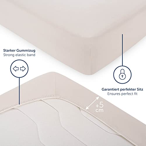 Blumtal® Premium Spannbettlaken 200x200 Boxspringbett Jersey 1er Set - Oeko-TEX zertifiziertes Bettlaken aus Baumwolle - Leintuch 200x200… – Ansicht 4