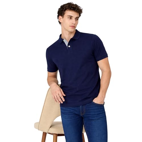 Image of Men's Cotton Polo T-Shirt | Solid Regular Fit Polo Neck T-Shirt | Half Sleeve Casual & Office Wear | Soft Breathable Summer T-Shirt for Men