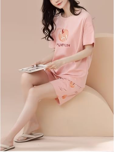 Image of Celary Korean Women's Pyjama Set|Cute Printed T-Shirt & Shorts Set|Soft Cotton Blend Women Night Suit Sleepwear| Shorts Set for Women