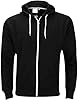 Indigo Soul Mens Plain Fleece Zip UP Hoody Jacket Sweatshirt Hooded Hoodie Top Zipper Plus (5XL, Black) #1