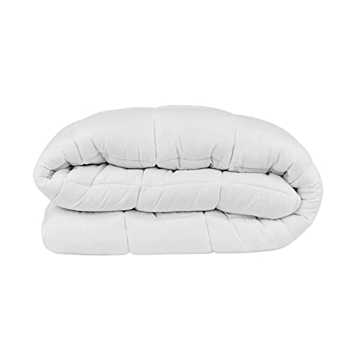 TRAMAS+ Relleno Nórdico Microfibra 400 gr/m2, Edredón para Cama de Fibra Hueca Siliconada Color Blanco, Suave, Cálido Minimalista - (Cama 90, Blanco)
