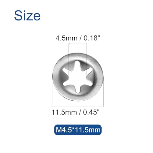 QUARKZMAN 60 Stück Innenzahn-Sternscheiben M5 Druckfeder-Sicherungsclips Schnellverschluss-Scheiben, 304 Edelstahl