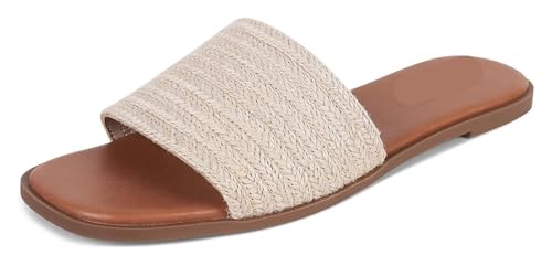 Womens Sandals Women's basic slip-on flat sandals open-toed comfortable beach sandals