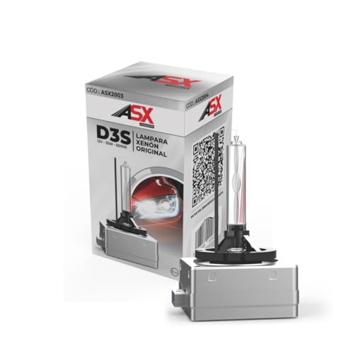 ASX ILUMINACIÓN Bombilla Faro Delantero Xenón Original – 6000K Blanca Fría 3500 LM – 35W – Luz Potente y Segura – Repuesto para Coche - 1 Unidad (D3S)