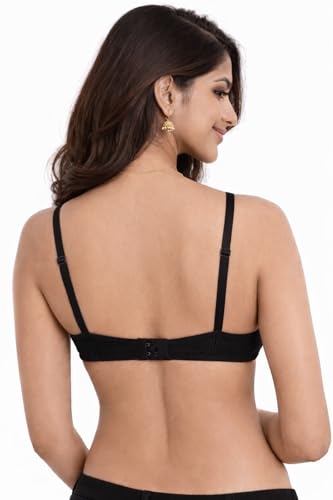 Image of Women's Cotton Medium Padded Bra | Soft & Breathable Fabric | Full Coverage Everyday Comfort Bra | Adjustable Straps & Back Hook Closure