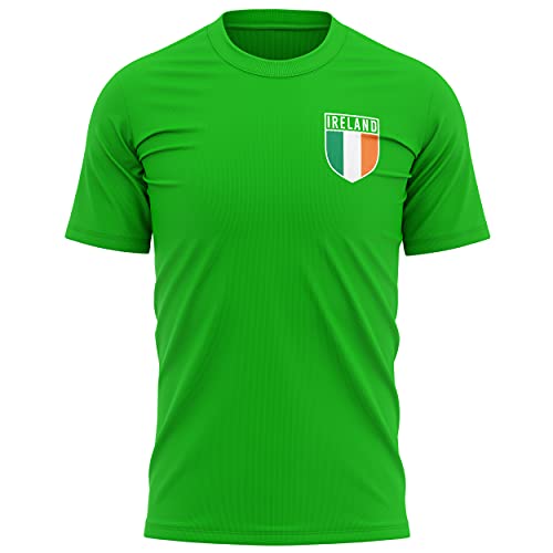 Maillot de football Irlande – T-shirt pour homme avec drapeau rétro de l'Irlande – Maillot de football du pays européen 2021 2020 – T-shirt vert pour...