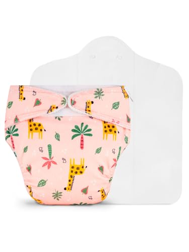 Image of SuperBottoms Freesize UNO SuperSoft Cloth Diaper (with Velcro) | Reusable, Adjustable Cloth Diaper for Babies | Dry Feel Comfort | Fits from 3 Months to 3 Years | Washable & Rash-Free | Sunset Safari