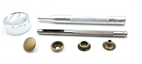 Innetoc 100 Sets - 12Mm(1/2") Metal Line 24 Gunmetal Black Plated Steel Snaps Fastener Leather Rapid Rivet Button Sewing With Seting Tool (12Mm, Bronze) #TOP1