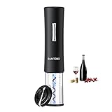 Ramtonx Electric Wine Opener,Wine Bottle Opner Corkscrew Key with Foil Cutter,Automatic Reusable Wine Bottle Opener Set as Wine Gift for Men Women Server Elder in Home Kitchen Party Bar