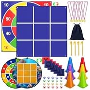 Carnival Games Set, Giant Tic Tac Toe Games, 4ft x 4ft Double-Sided, 26