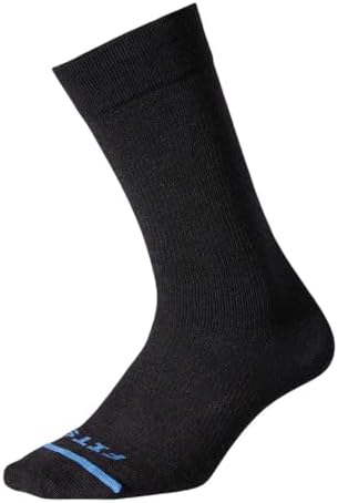 FITS Orginal Ultra Light Cushion Crew Socks For Men and Women, Black, X-Large