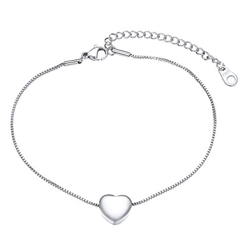 1mm Box Chain Anklets for Women Men & Teen Girls Stainless Steel Barefoot Jewelry Minimalist Summer Beach Foot Accessories, Ankle Bracelet, Length 9-11 Inch, Gift Packed