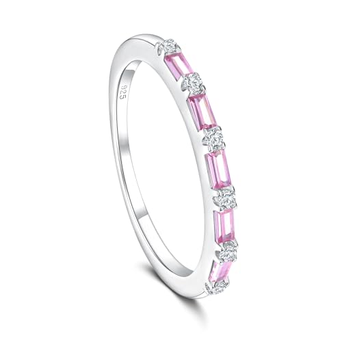 CAIDIKA Lab Grown Pink Sapphire Ring Set