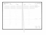 Terminer A5, Leder schwarz 2026: Schwarzer Terminkalender mit hochwertigem Kunstledereinband. Wochenplaner mit Zitaten und Lesebändchen. Taschenkalender 2026 zum Planen von Terminen.