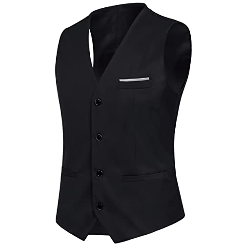 YOUTHUP Mens Slim Fit 3 Piece Suit 2 Button Business Wedding Suits Tuxedo Blazer Waistcoat Trousers - Image 5